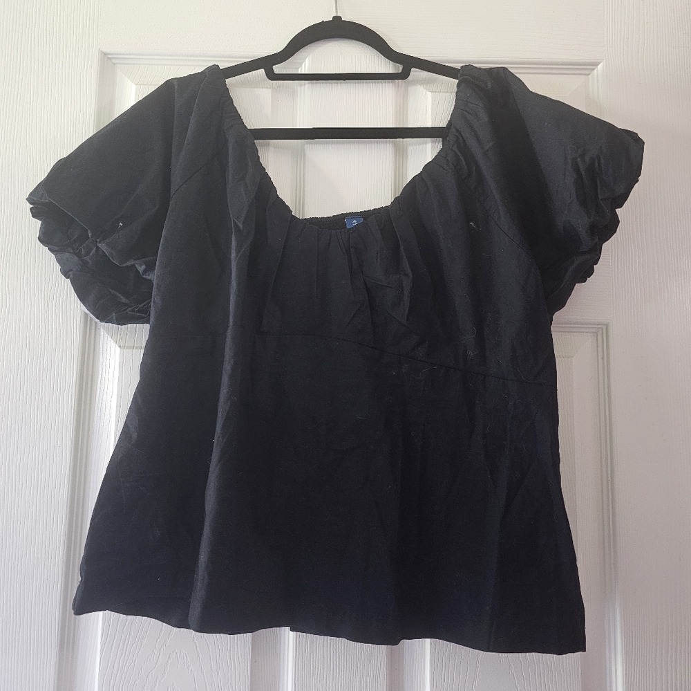 Old Navy Black Puff Sleeve Blouse